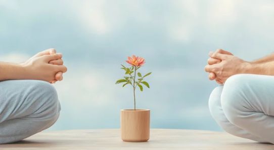 Pareja feliz fortaleciendo su relación con actitudes positivas y comunicación sana