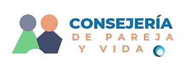 Logotipo de Consejería de Pareja: siluetas abstractas de hombre y mujer abrazados, con el texto 'Consejería de Pareja y Vida